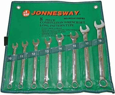 Набор комбинированных ключей Jonnesway 10-19мм W264108PRS