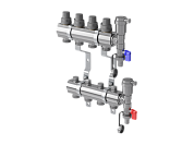 Коллектор в сборе универсальный 1" ВР-3/4" НР, 3 выхода