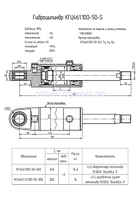 Гидроцилиндр КГЦ 461-01.100-50-300